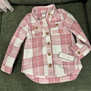 Pink and White "Shacket" 4T, NWT
